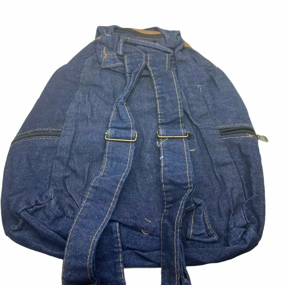Depeche Mode Backpack Tote Denim Blue Zipper Shoulder Strap Travel Retro New